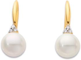 9ct-Freshwater-Pearl-Diamond-Earrings on sale