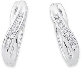 9ct-White-Gold-Diamond-Huggie-Earrings on sale