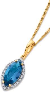 9ct-Diamond-London-Blue-Topaz-Enhancer-Pendant on sale