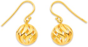 9ct-Open-Ball-Hook-Drop-Earrings on sale