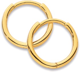 9ct-11mm-Diamond-Cut-Huggie-Earrings on sale