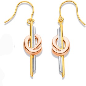 9ct-Tri-Tone-Drop-Earrings on sale
