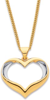 9ct+Two+Tone+Heart+Pendant