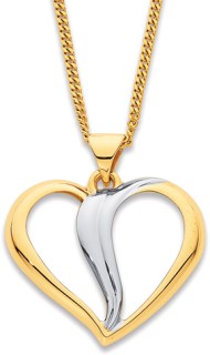 9ct+Two+Tone+Heart+Pendant