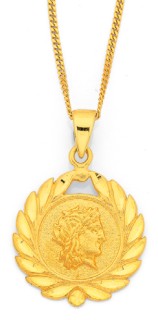 9ct-Diamond-Cut-16mm-Roman-Coin-Wreath-Medal on sale