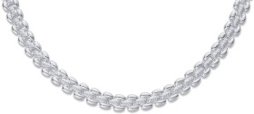 Sterling-Silver-Hollow-Fancy-Square-Link-Necklace on sale