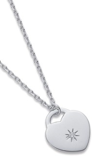 Sterling-Silver-Diamond-Set-Heart-Pendant on sale