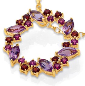 9ct-Amethyst-Rhodolite-Garnet-Pendant on sale