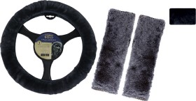 Cloudlux+Sheepskin+Steering+Wheel+Cover+%26amp%3B+Seat+Belt+Buddie+Combo