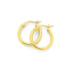 9ct+2x12mm+Polished+Hoop+Earrings