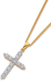 1ct-Alora-Lab-Grown-Diamond-Cross-Pendant-set-in-10ct-Yellow-Gold on sale