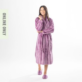 Quinn-Stripe-Bathrobe-Grape on sale