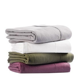 Hush-100-Cotton-Solid-Colour-Individual-Flat-Sheets on sale