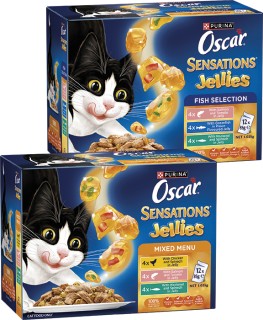 Oscar-Sensations-Jellies-Wet-Cat-Food-12-Pack on sale