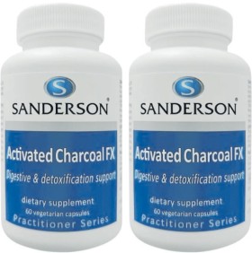 NEW+Sanderson+Activated+Charcoal+FX+60+Vegetarian+Capsules