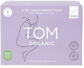 Tom+Organic+Overnight+Pads+with+Organic+Cotton+8+Pack
