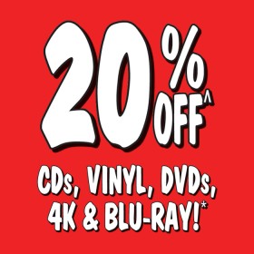 20-off-CDs-Vinyl-DVDs-4K-Blu-ray on sale