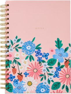 WHSmith-Strawberry-Bloom-B5-Wire-bound-Notebook on sale