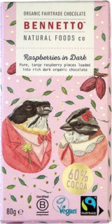 Bennetto-Dark-Chocolate-with-Raspberries-80g on sale