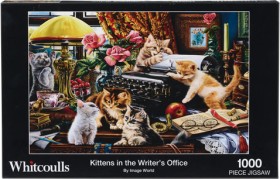 Whitcoulls-Jigsaw-Puzzle-1000-Pieces-Kittens-in-the-Writers-Office on sale