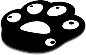 Playmax-Paw-Print-Mouse-Mat-BlackWhite on sale