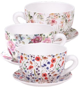 Ceramic+Teacup+Planter+23cm