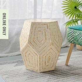 Gem+Hexagon+Mosaic+Side+Table