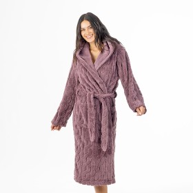 Carine+Cable+Hooded+Bathrobe