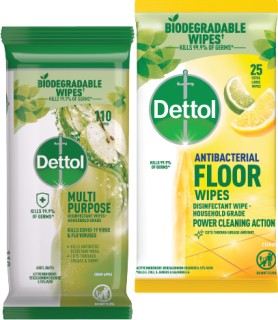 Dettol+Surface+Wipes+110+Pack+or+Floor+Wipes+25+Pack