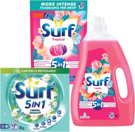 Surf-Laundry-Liquid-2L-Laundry-Capsules-30s-or-Laundry-Powder-3kg on sale