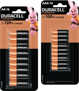 Duracell+Coppertop+Batteries+AA+16+Pack+or+AAA+14+Pack