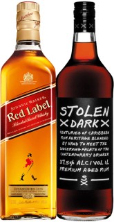 Johnnie-Walker-Red-Blended-Scotch-Whisky-1L-or-Stolen-Dark-Rum-1L on sale