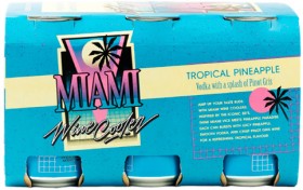 Miami+Wine+Cooler+Tropical+Pineapple%2C+Peach+or+Lemon+Lime+5%25+6+x+330mL+Cans