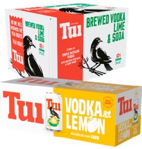 Tui+Vodka+Soda+Range+7%25+12+x+250mL+Cans+or+Tui+Vodka+%26amp%3B+Lemon+6%25+10+x+330mL+Cans