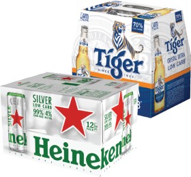 Tiger+Crystal+Ultra+Low+Carb+Bottles+or+Heineken+Silver+Sleek+Cans+12+Pack