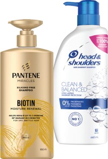 Pantene+Miracles+600%2F650ml%2C+Head+%26amp%3B+Shoulders+550%2F600ml+Shampoo+or+Conditioner