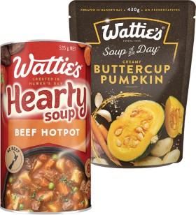 Watties-Hearty-Soup-535g-or-Watties-Soup-of-the-Day-430g on sale