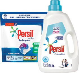 Persil-Laundry-Capsules-28s-or-Persil-Laundry-Liquid-2L on sale