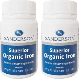 Sanderson+Superior+Organic+Iron+30+Tablets