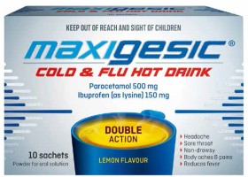 Maxigesic-Cold-Flu-Lemon-Hot-Drink-10-Sachets on sale