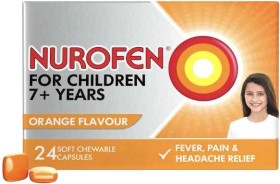 Nurofen-For-Children-7-Orange-100mg-24-Chewable-Capsules on sale