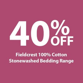 40%25+off+Fieldcrest+100%25+Cotton+Stonewashed+Bedding+Range