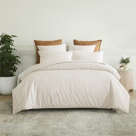 Fieldcrest+Stonewashed+100%25+Cotton+Stripe+Duvet+Cover