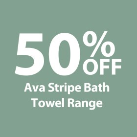 50%25+off+Ava+Stripe+Bath+Towel+Range