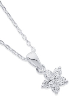 Sterling-Silver-Cubic-Zirconia-Flower-Pendant on sale
