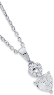 Sterling-Silver-Cubic-Zirconia-Hearts-Pendant on sale