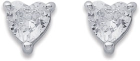 Sterling-Silver-Cubic-Zirconia-Heart-Studs on sale