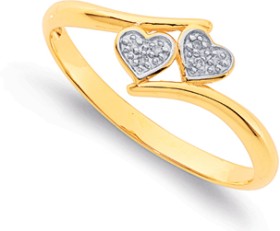9ct-Diamond-Double-Heart-Ring on sale