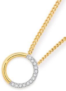 9ct-Diamond-Half-Pave-Open-Circle-Pendant on sale