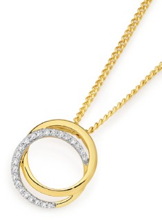 9ct-Diamond-Interlock-Circle-Slider-Pendant on sale